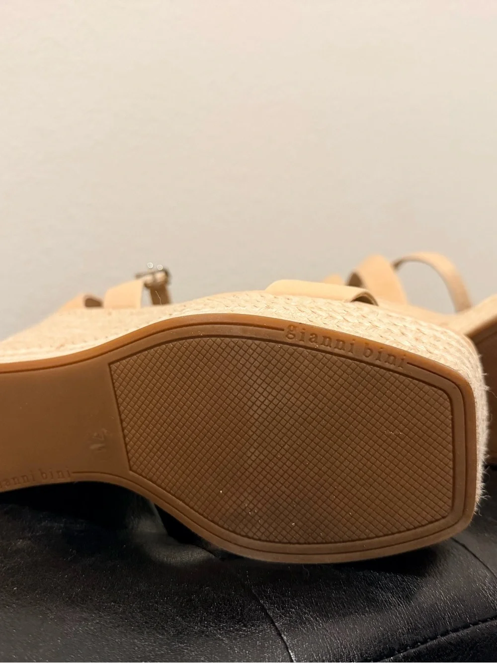 Gianni Bini Nude Beige Platform Espadrille Sandals with Ankle Strap